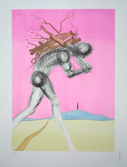 Issachar from The Twelve Tribes of Israel, 1973 by Salvador Dali - Drypoint with etching and pochoir in colours